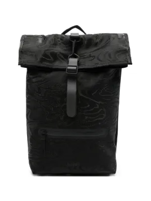 rains buckle-fastening flat backpack Rains buckle-fastening flap-top Backpack | Black