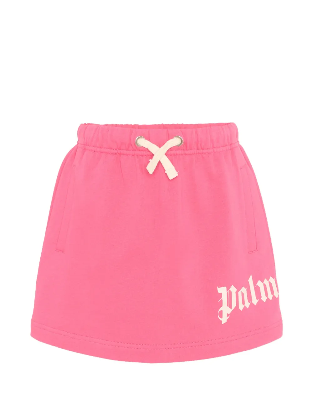 Palm Angels Kids drawstring-waistband logo-print skirt - Rosa