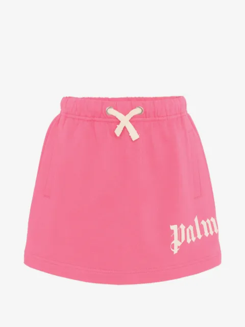 Palm Angels Kids falda con cordones en la pretina y logo estampado