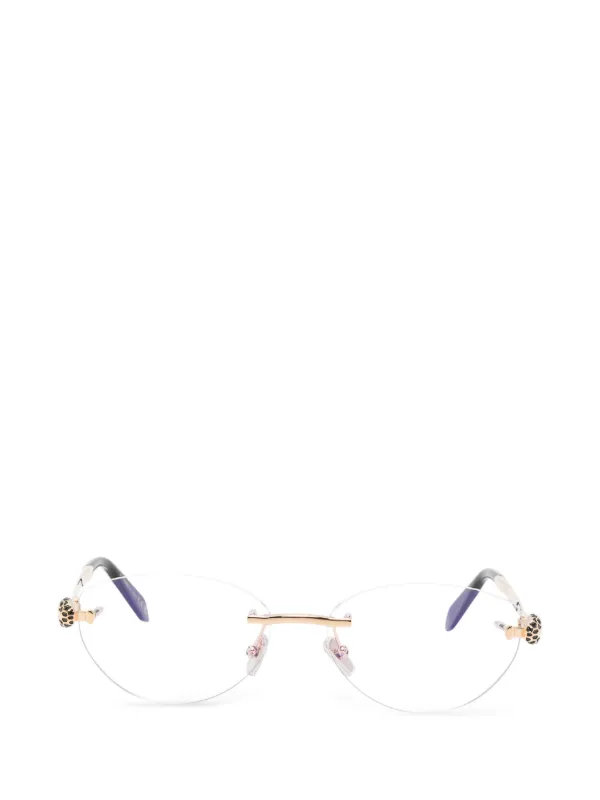 Bvlgari Round Rimless Glasses in Gold