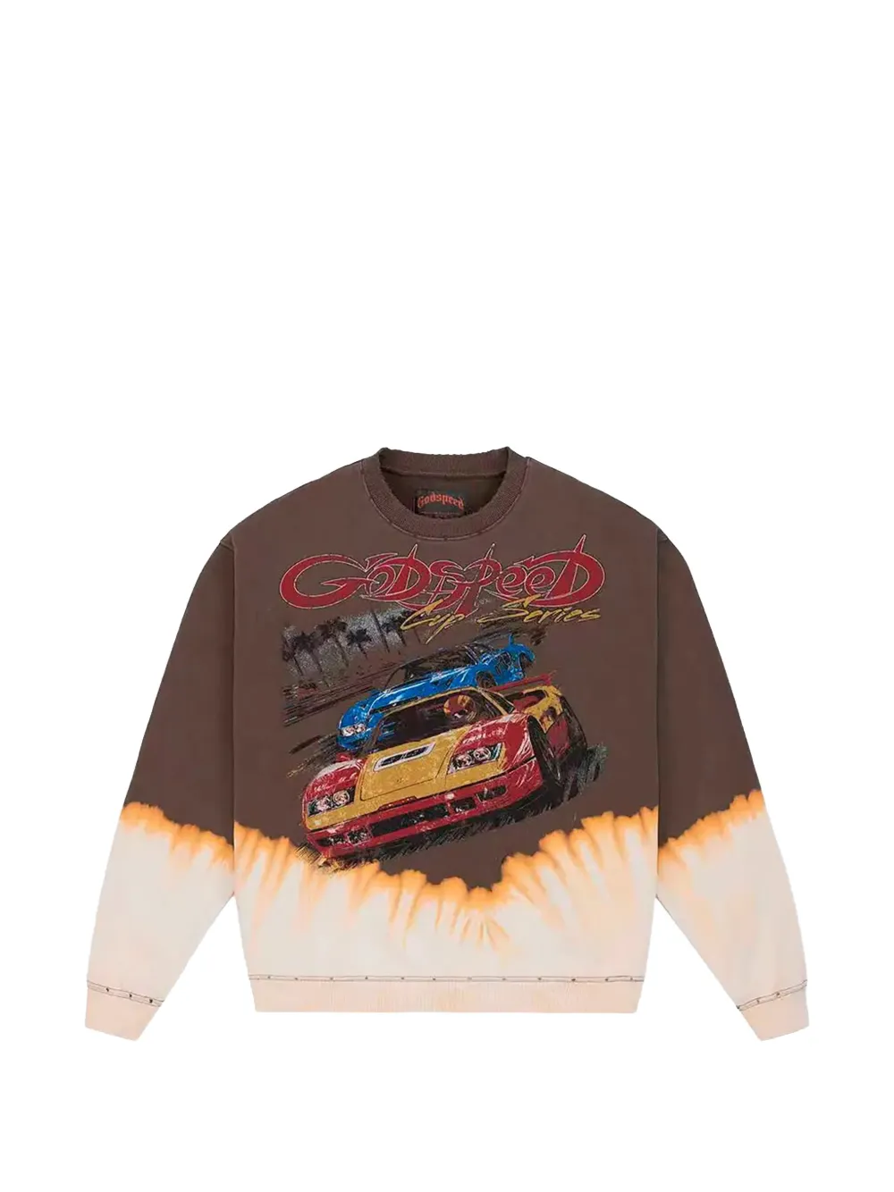 Godspeed Bleached-effect Graphic-print Sweatshirt In Brown