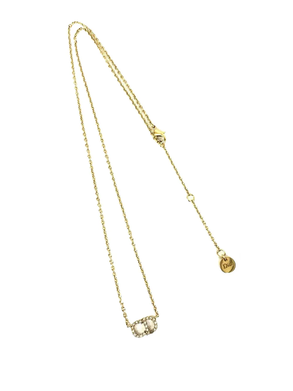 Christian Dior Pre-Owned 2015-2025 Gold Plated Crystal Clair D Lune Necklace costume necklace