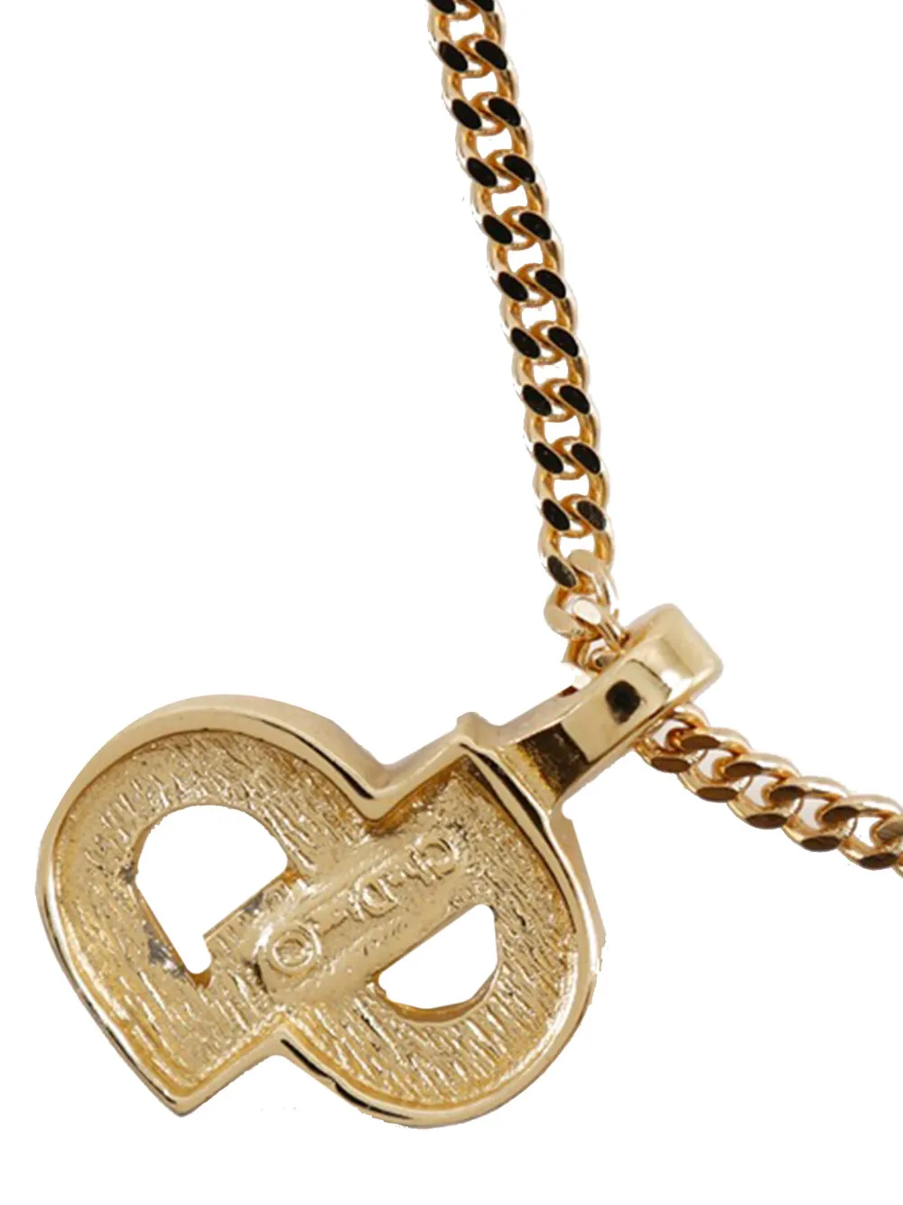 Christian Dior Pre-owned 1990-2000 Gold Plated Rhinestone Cd Logo Pendant Necklace Costume Necklace - Black 