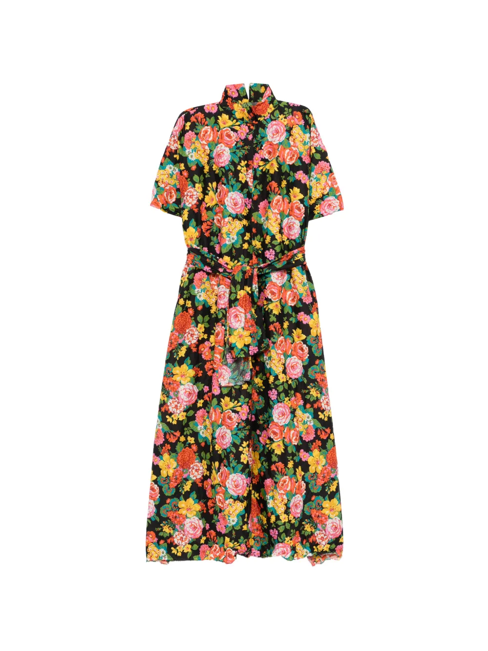 Daniela Gregis floral-print midi dress - Nero