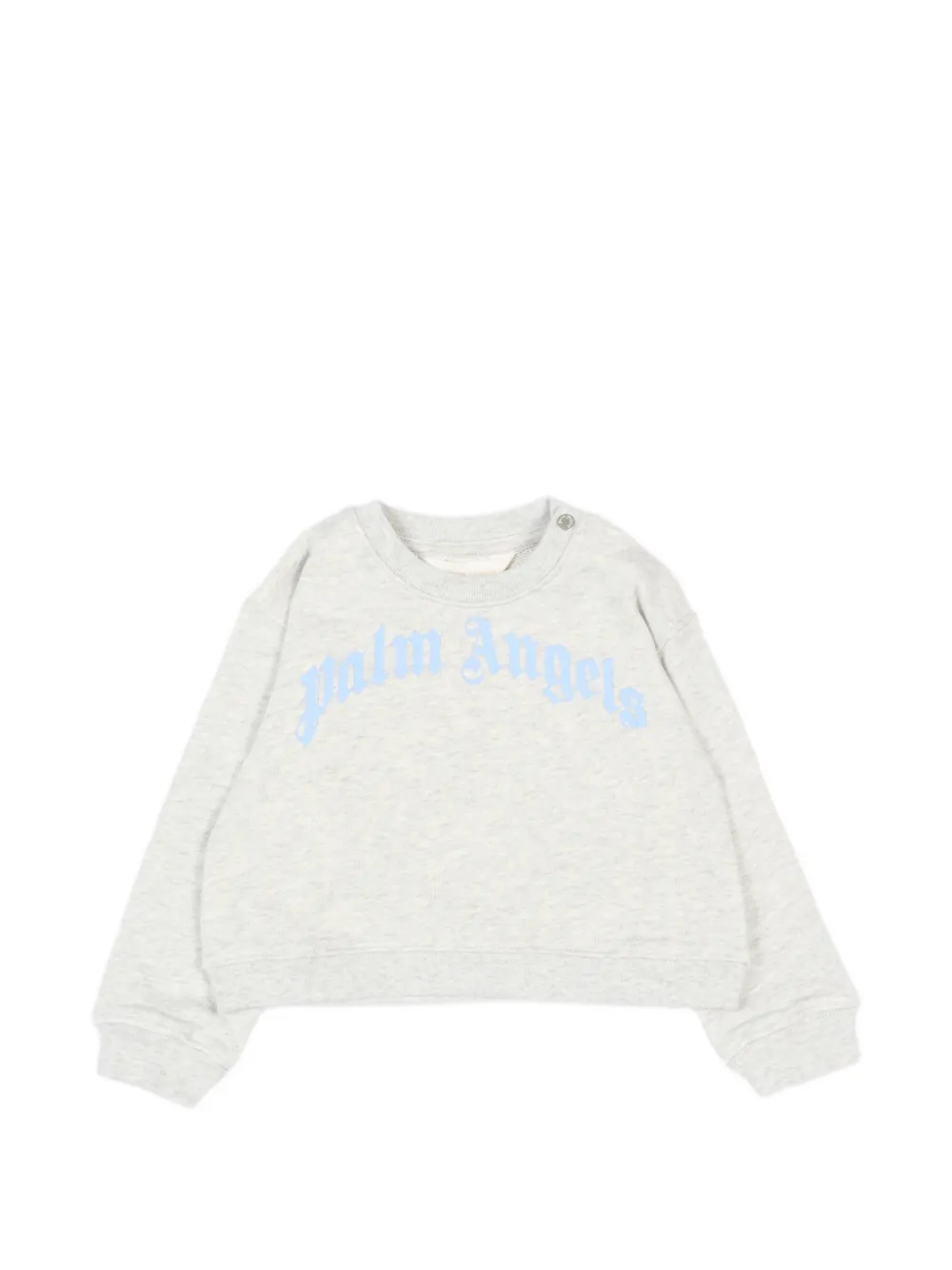 Palm Angels Kids logo-print crew-neck sweatshirt - Grigio