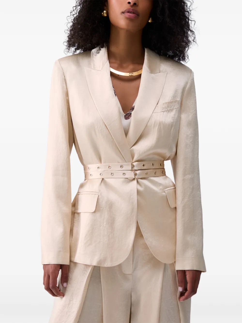 LIU JO belt-detail single-breasted blazer - Toni neutri