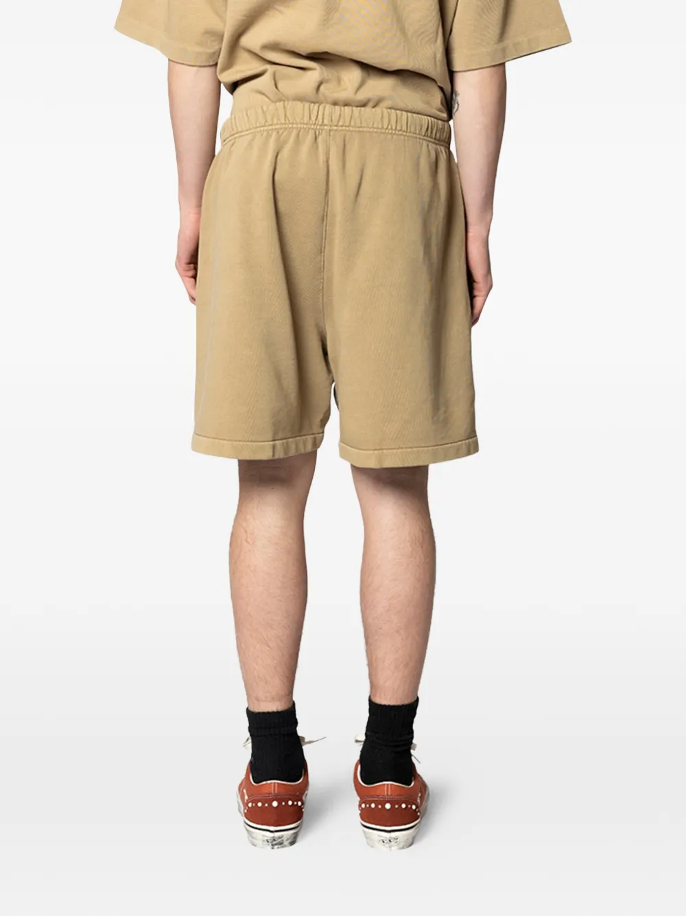 FEAR OF GOD ESSENTIALS Katoenen shorts met logoprint Beige