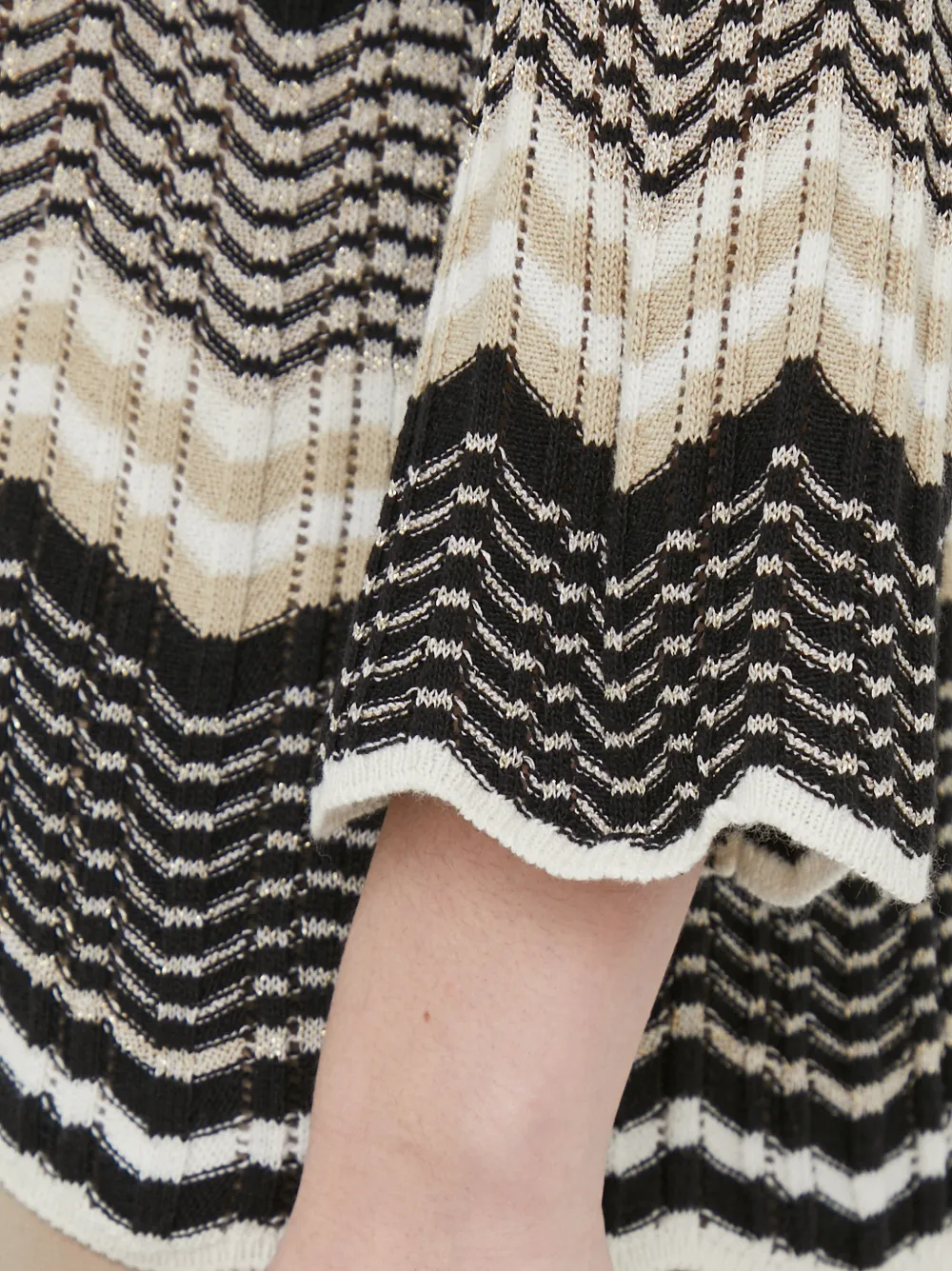 Sisley Trui met chevron-patroon en lange mouwen Zwart