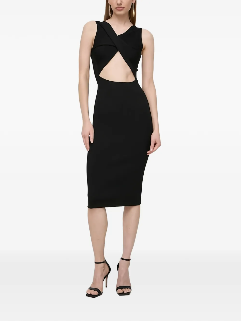 Silvian Heach cut-out midi dress - Nero
