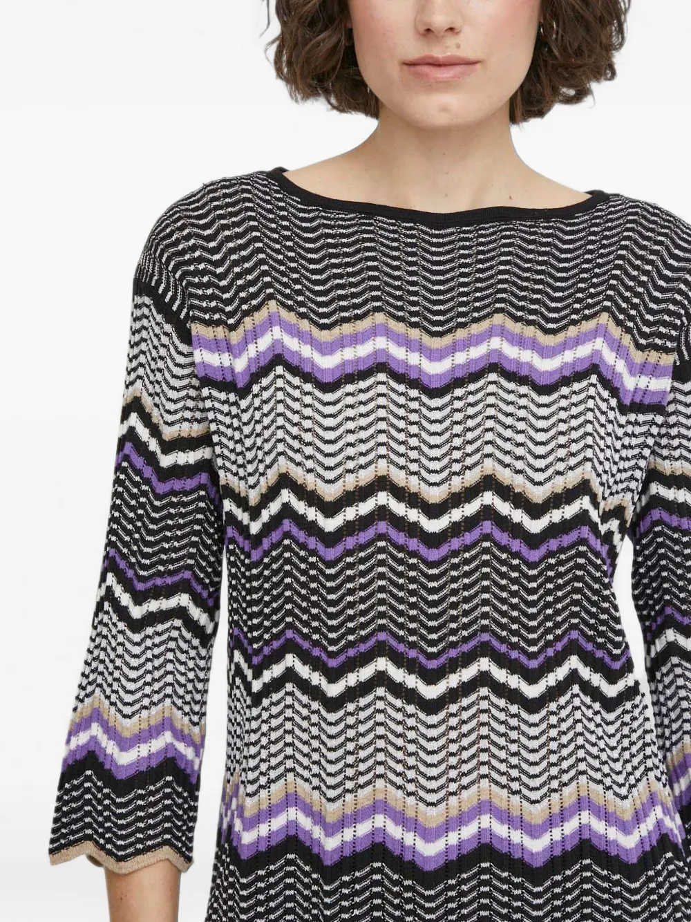 Sisley Trui met zigzag-print Zwart