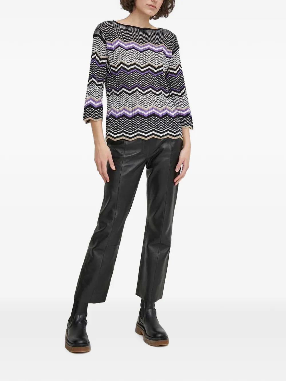 Sisley Trui met zigzag-print Zwart