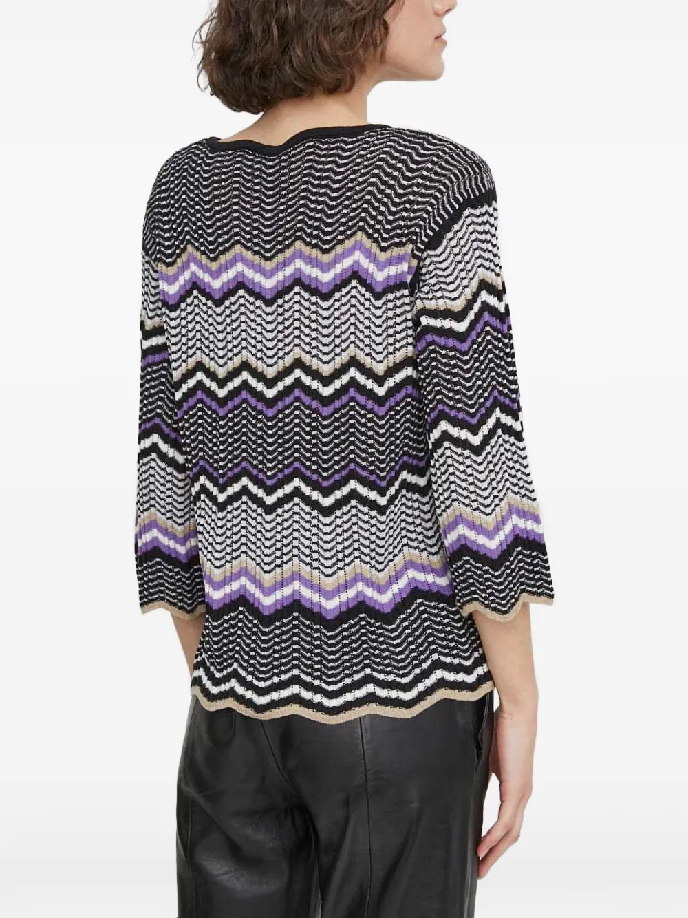 Sisley Trui met zigzag-print Zwart