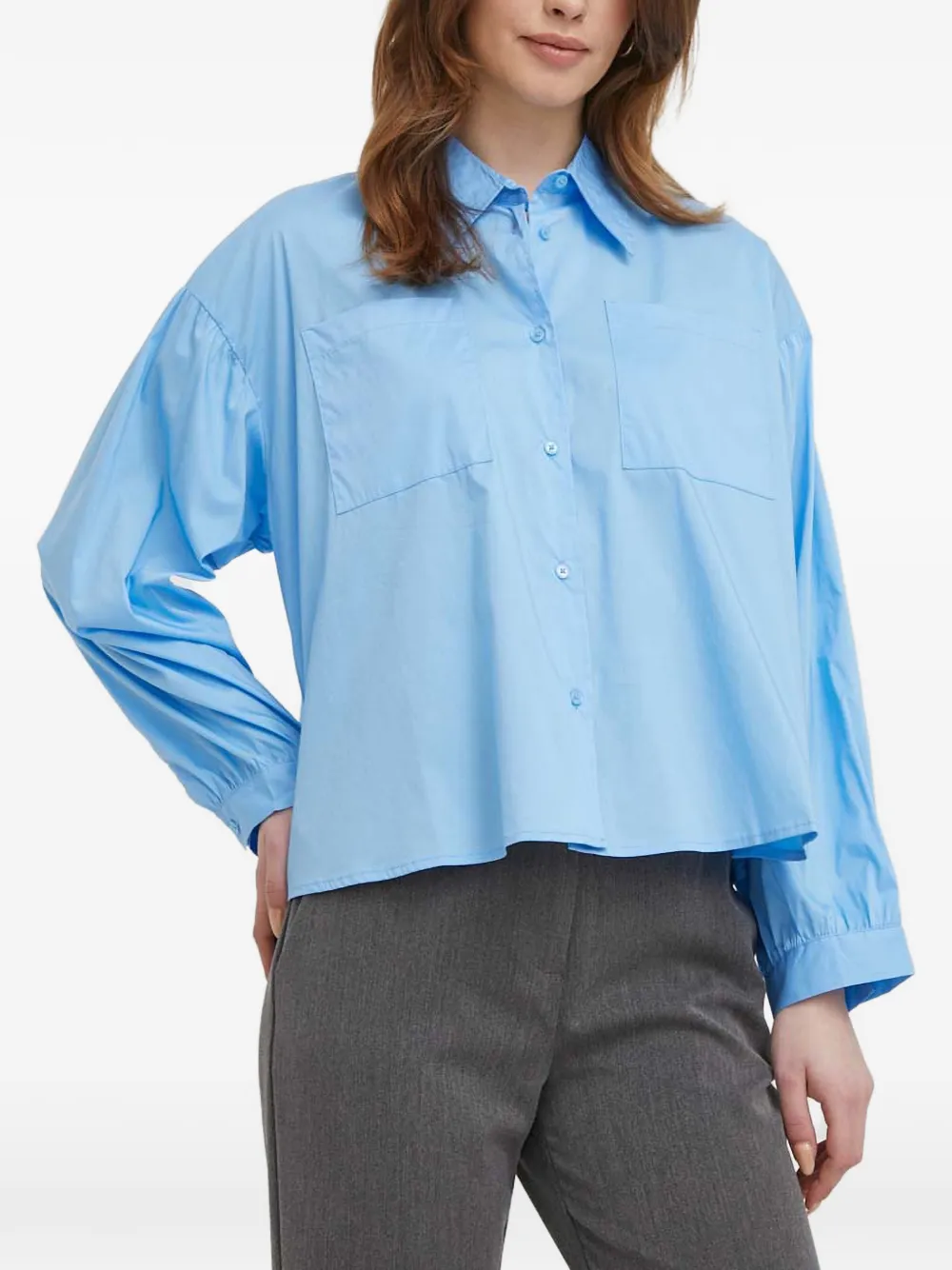 Benetton Pocket Button Shirt In Blue