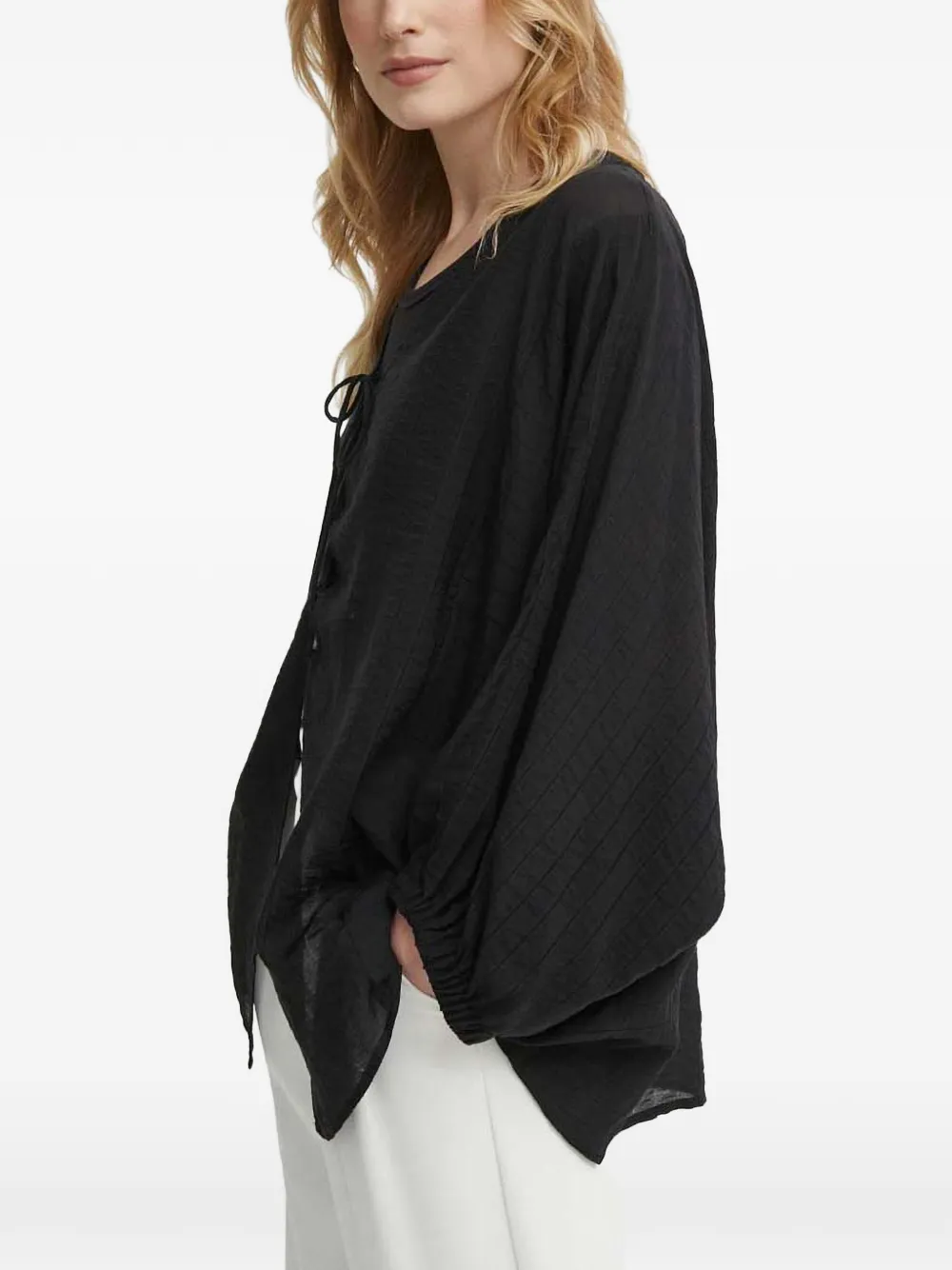 Sisley Blusa con nodo - Nero