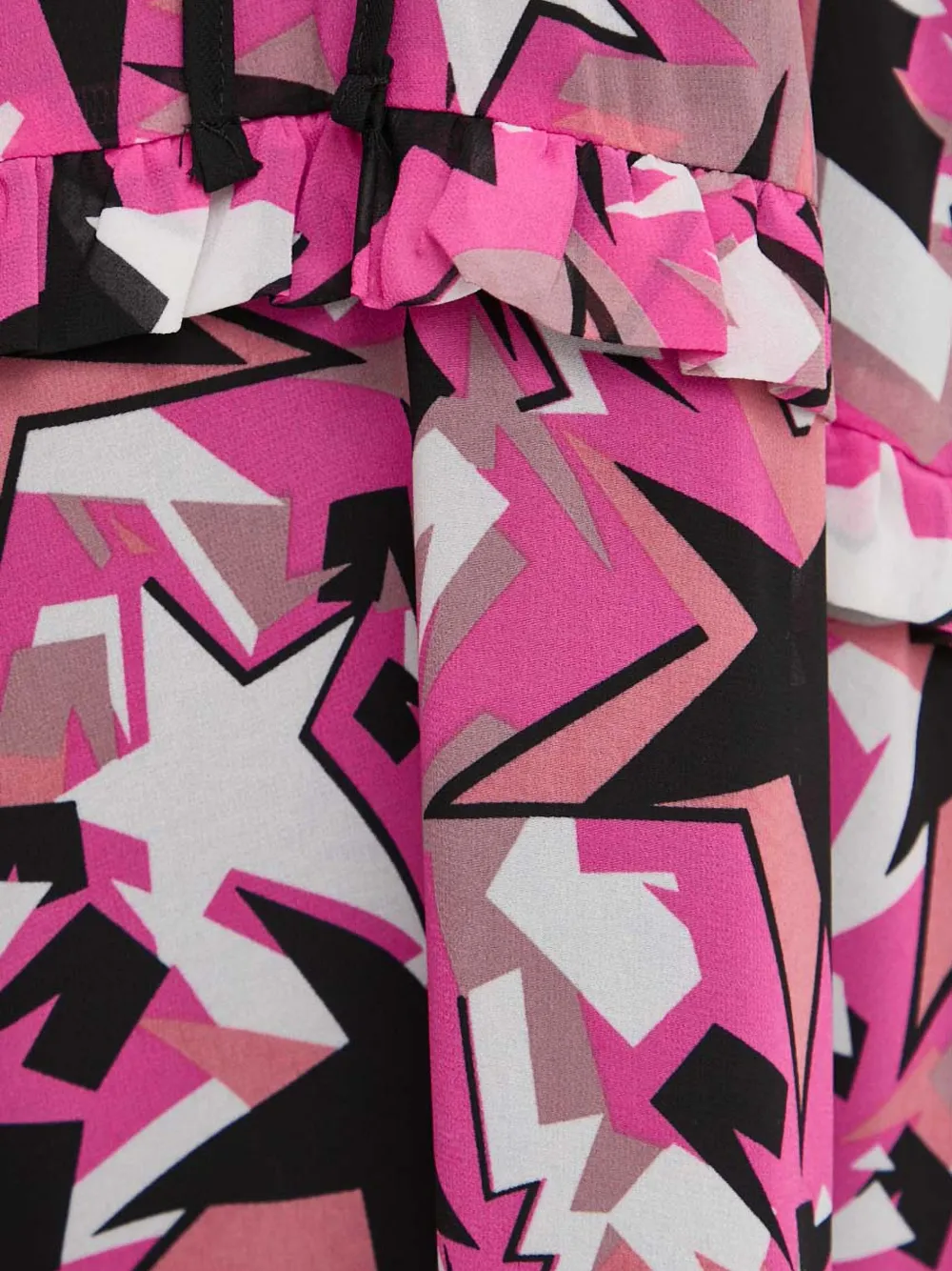 Silvian Heach Mini-jurk met sterrenprint en ruches Roze