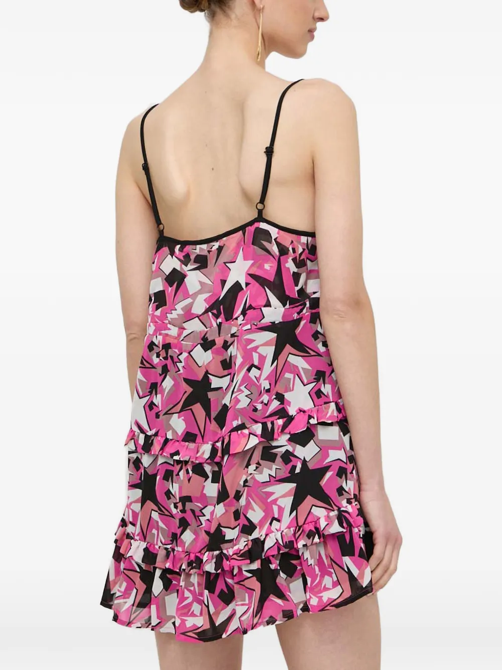 Silvian Heach Mini-jurk met sterrenprint en ruches Roze