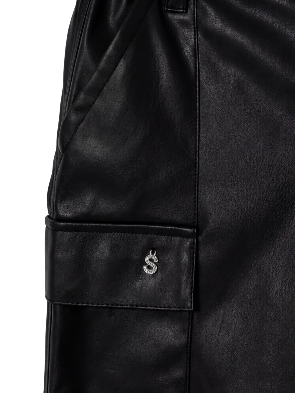 Sisley Cargo broek met verfraaiing Zwart