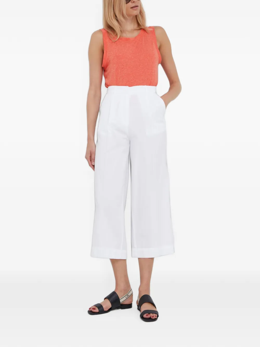 Sisley Cropped broek Wit