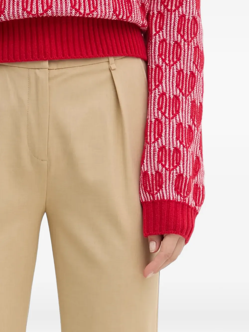 Benetton Patterned Sweater In Red