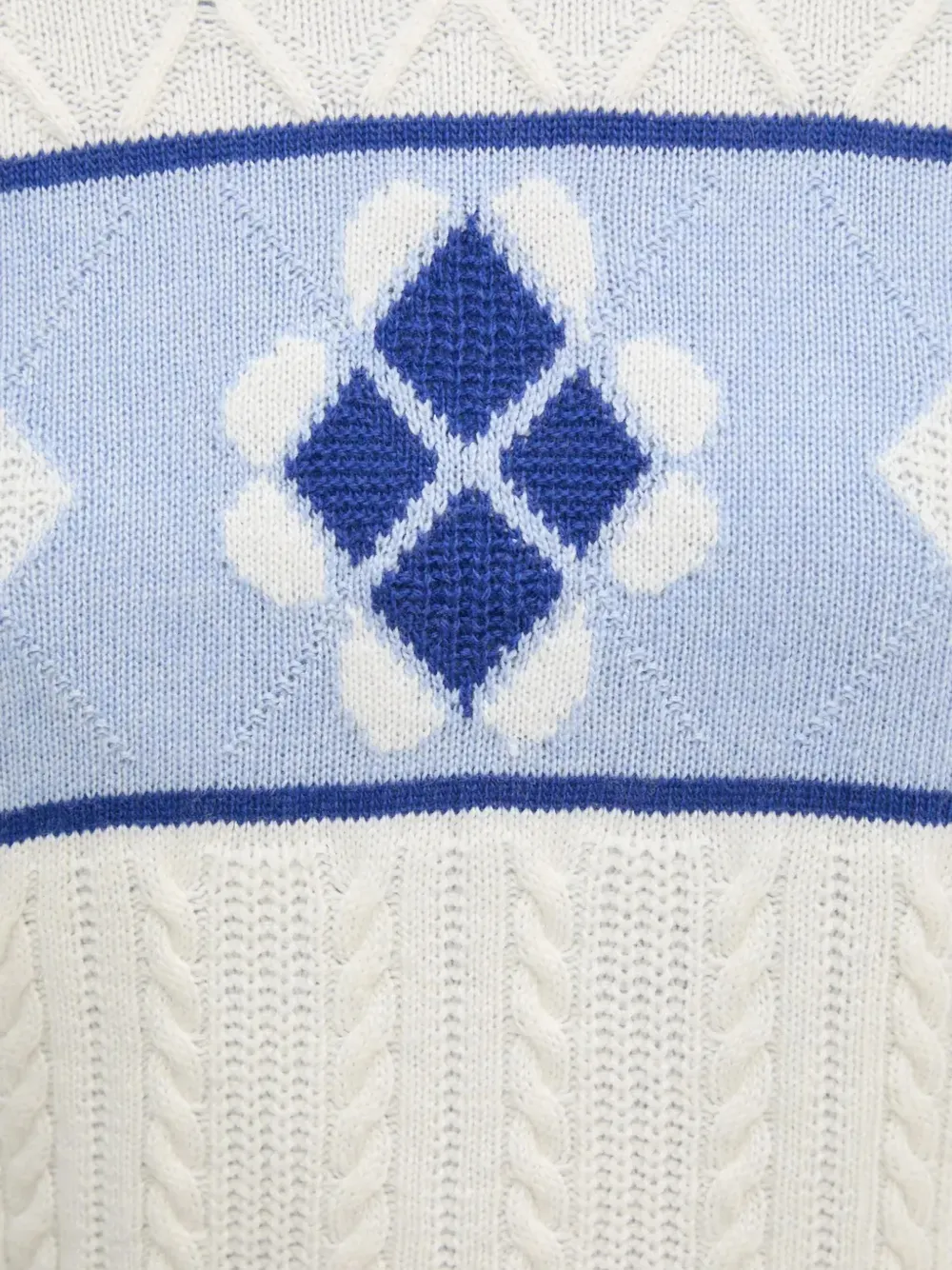 Benetton Argyle-pattern Sweater In Neutrals