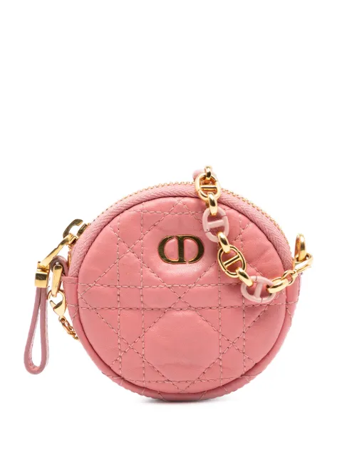 Christian Dior Pre-Owned 2021 Mini Lambskin Cannage Round Caro Pouch crossbody bag