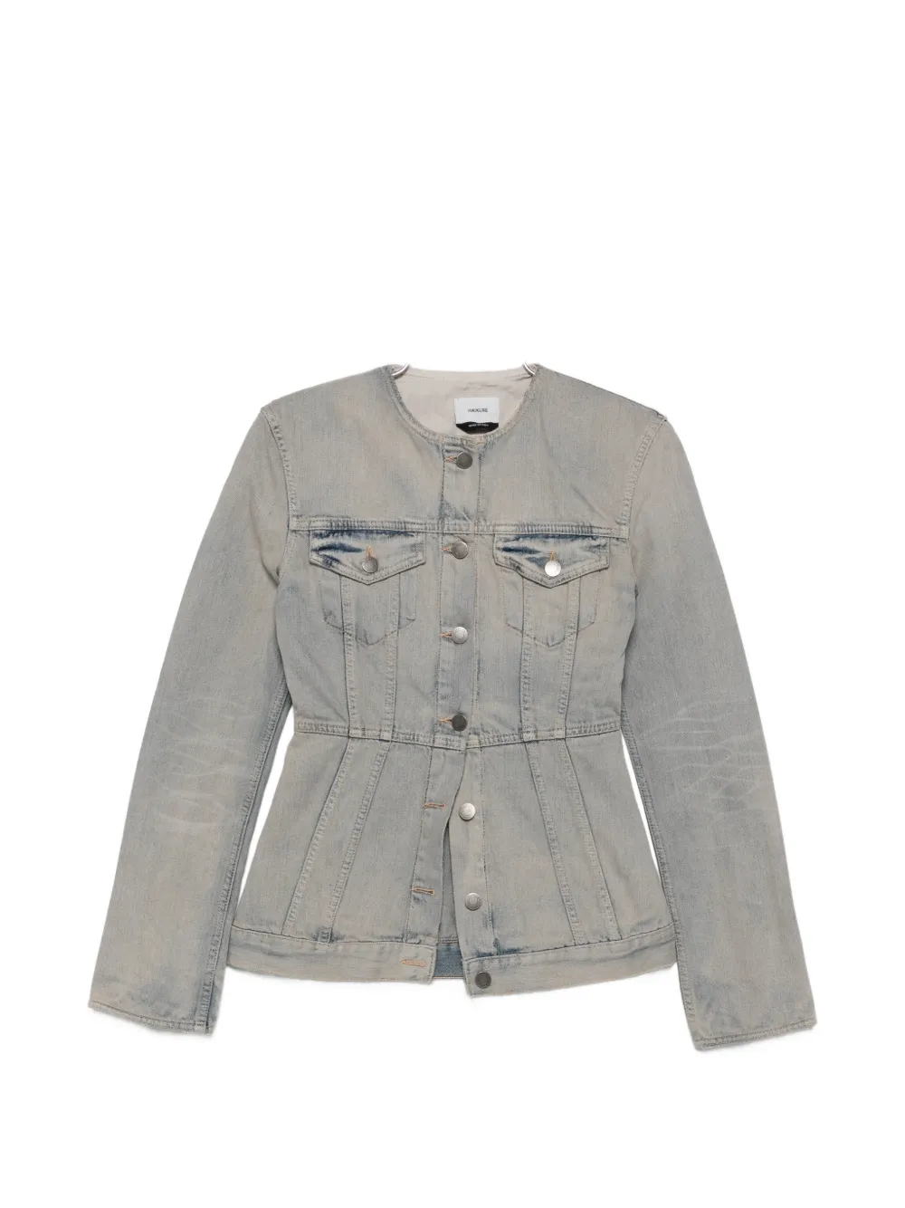 Haikure Button-up Denim Jacket In Gray