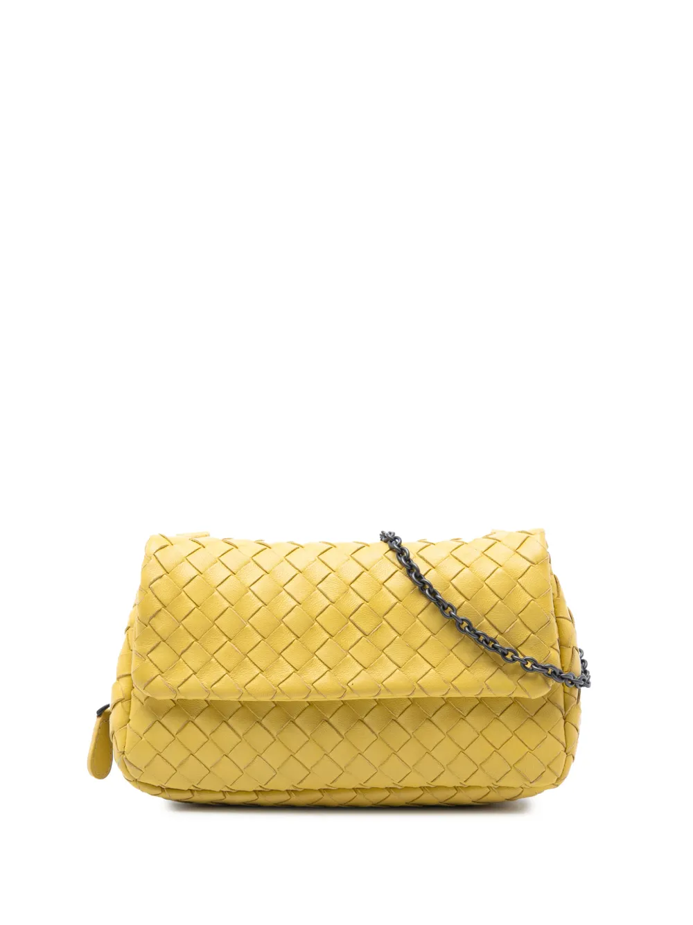 Bottega Veneta Pre-Owned 2012-2025 Mini Nappa Intrecciato Expandable Chain Flap crossbody bag - Giallo