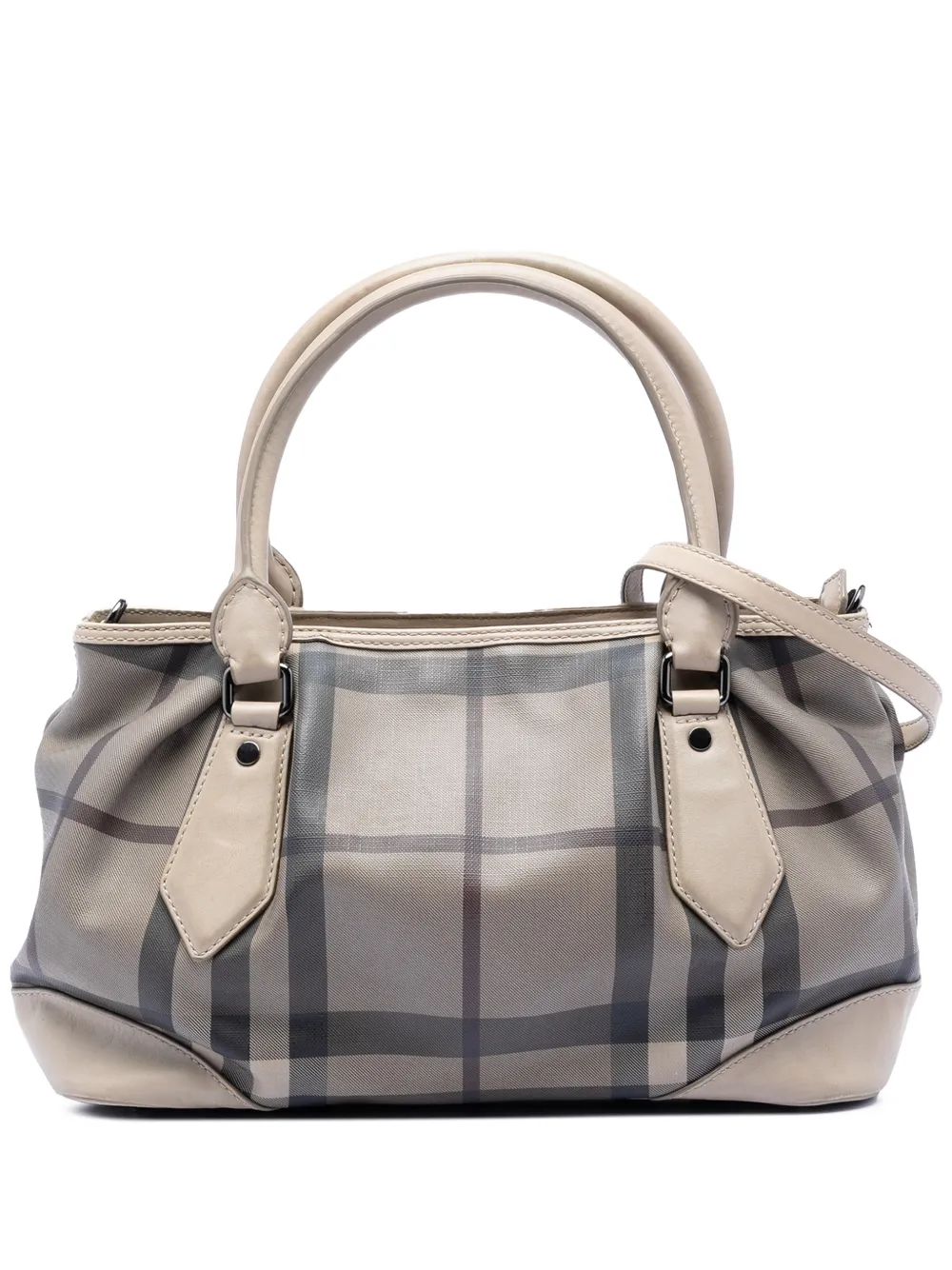 Burberry Pre-Owned 2000-2025 Smoke Check Coated Canvas Heathcliff satchel - Grau