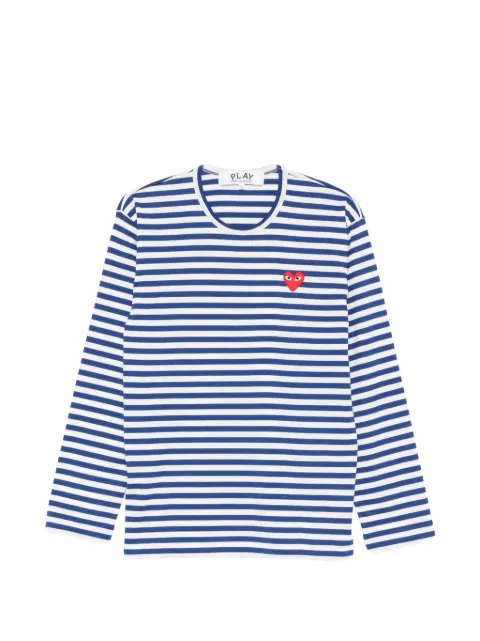 Comme Des Garçons Play striped heart-patch T-shirt