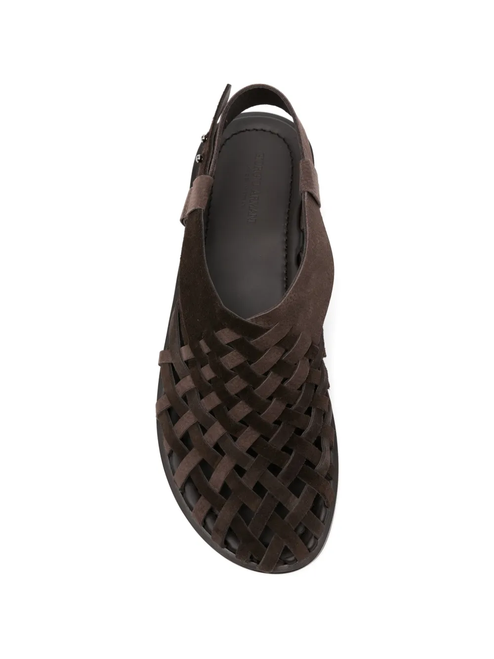 Giorgio Armani woven strap sandals Bruin