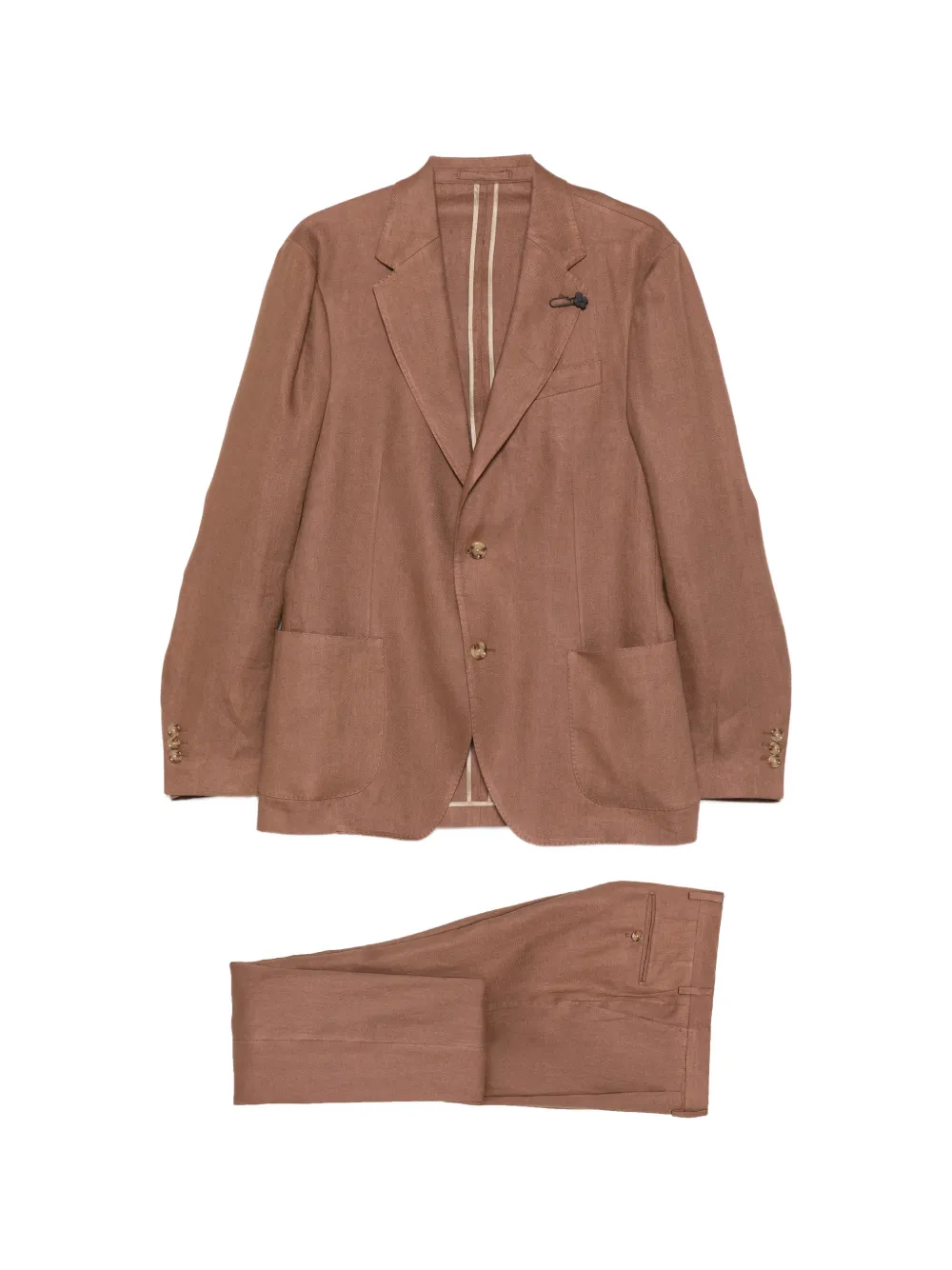 Lardini logo-detail single-breasted suit - Marrone