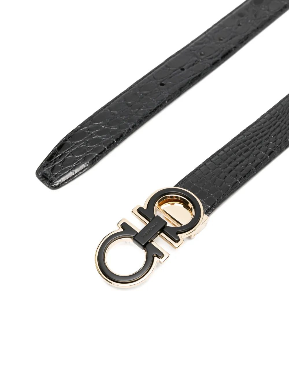 Ferragamo Gespriem met textuur Zwart