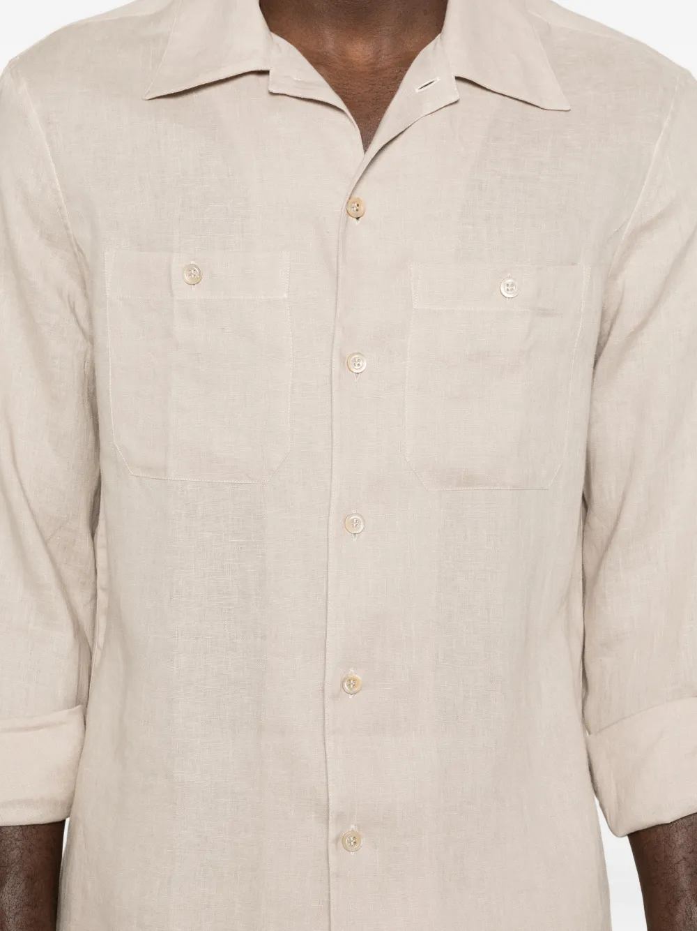 Brunello Cucinelli Overhemd met zak Beige
