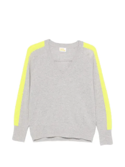 FROM FUTURE side-stripe V-neck sweater