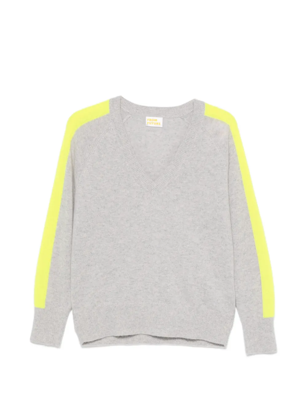 FROM FUTURE side-stripe V-neck sweater - Grigio