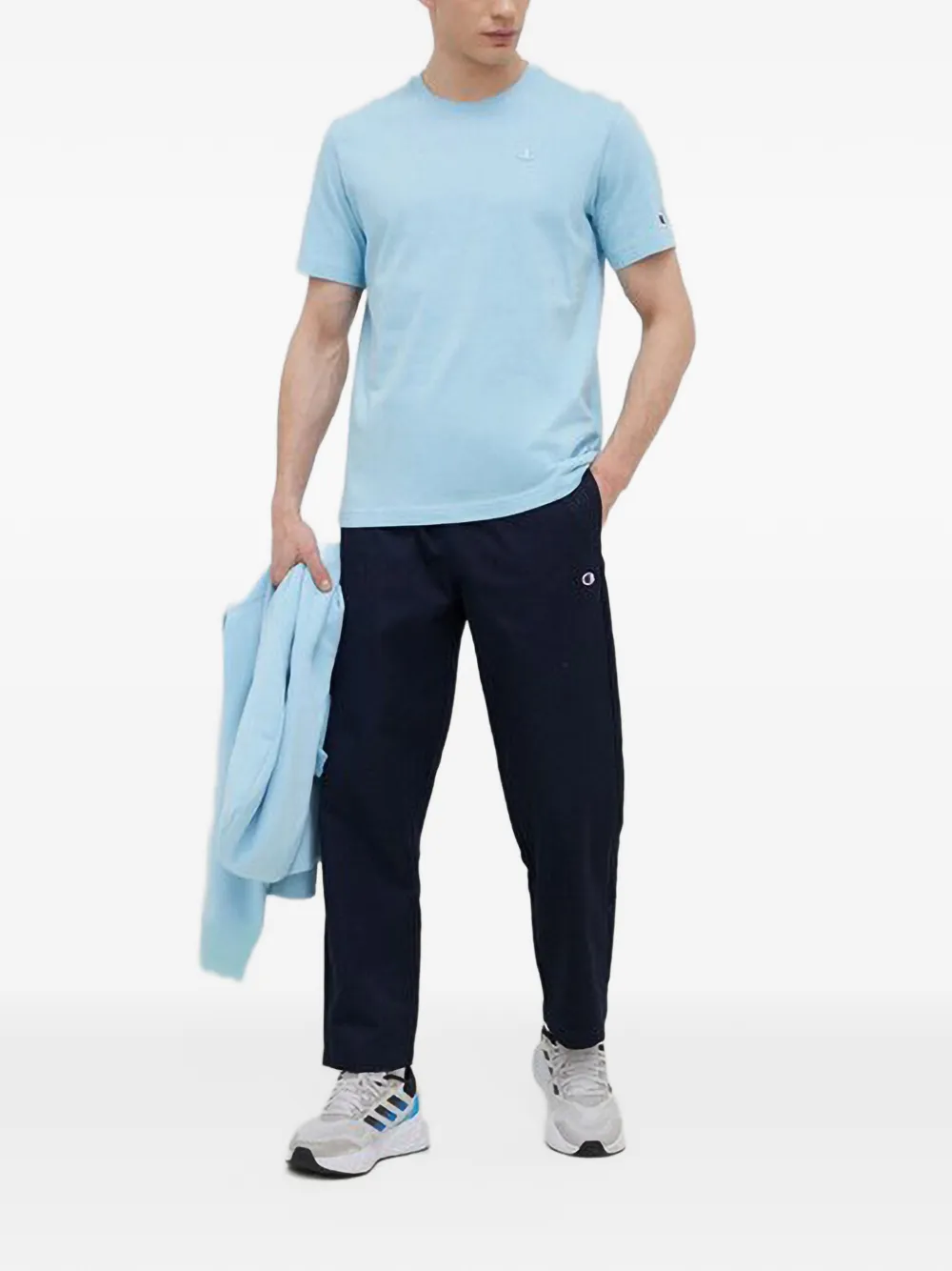 Champion logo-detail straight-leg trousers Blauw
