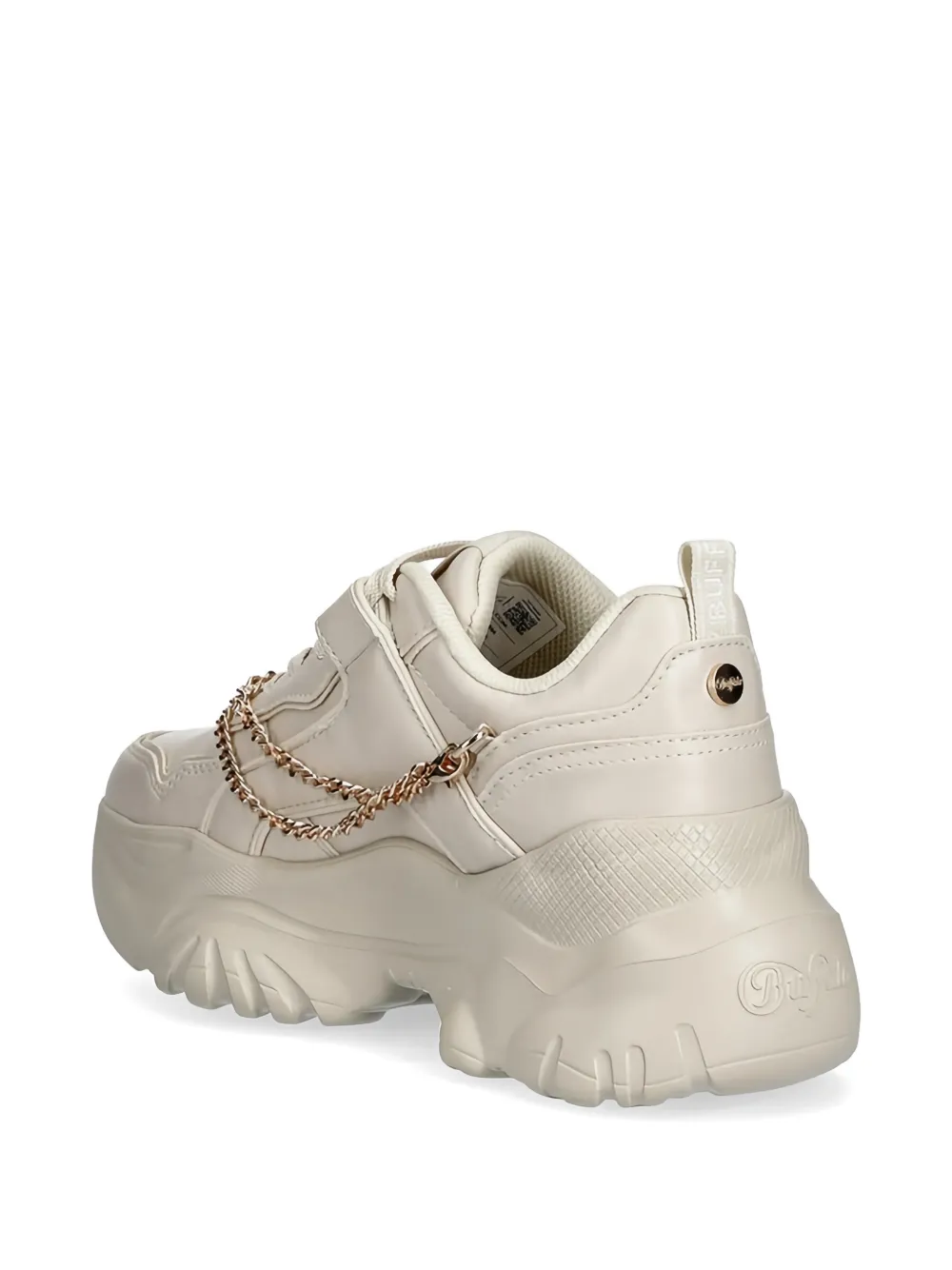 Buffalo Sneakers met plateauzool en ketting Beige