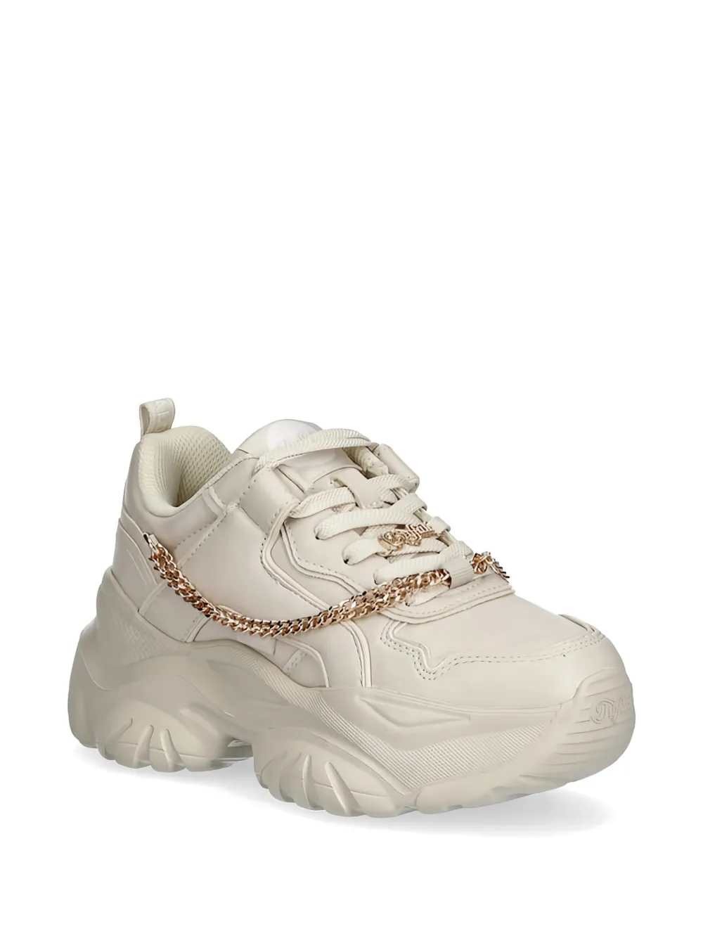 Buffalo Sneakers met plateauzool en ketting Beige