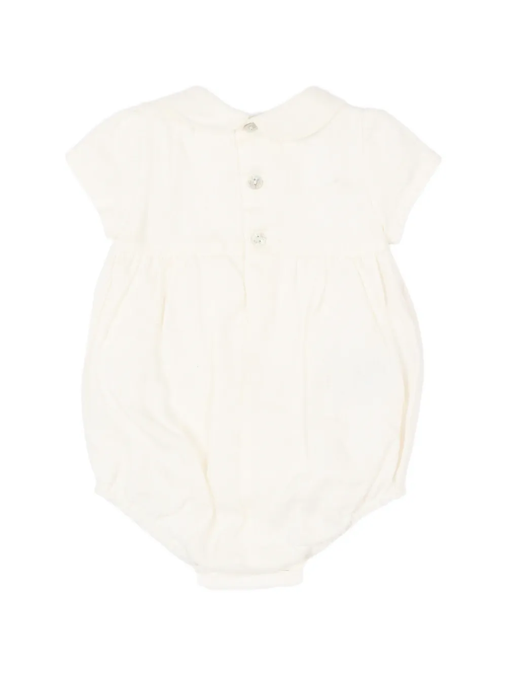  Paz Rodriguez Collared Linen Babygrow - Neutrals 