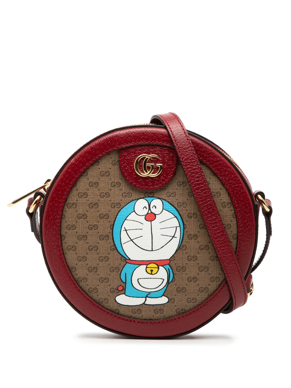 Gucci Pre-Owned 2016-2025 Micro GG Supreme Doraemon Round crossbody bag - Marrone