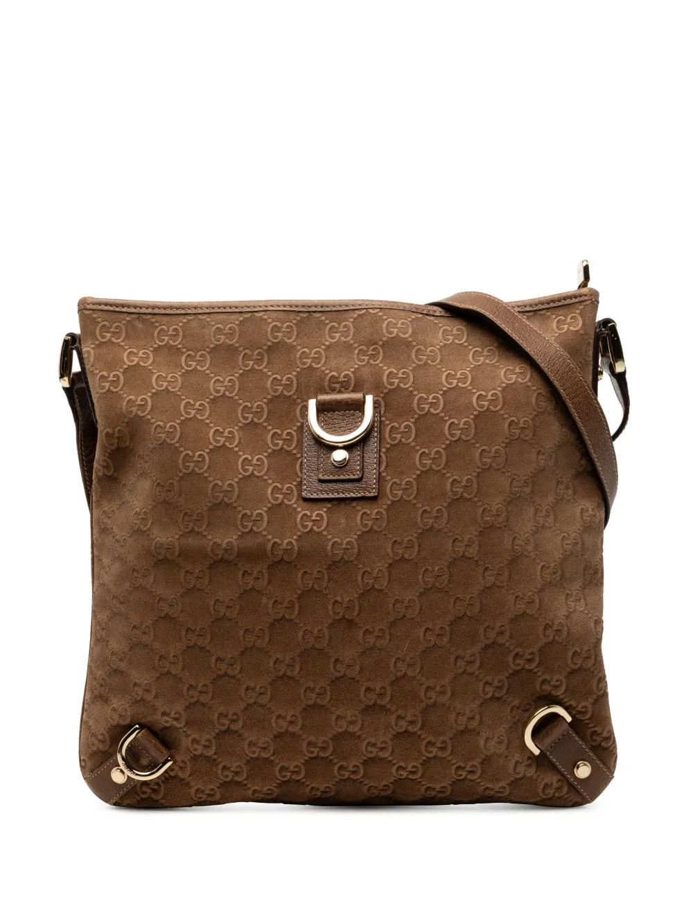 Gucci Pre-Owned 2000-2015 GG Suede Abbey D Ring crossbody bag - Marrone