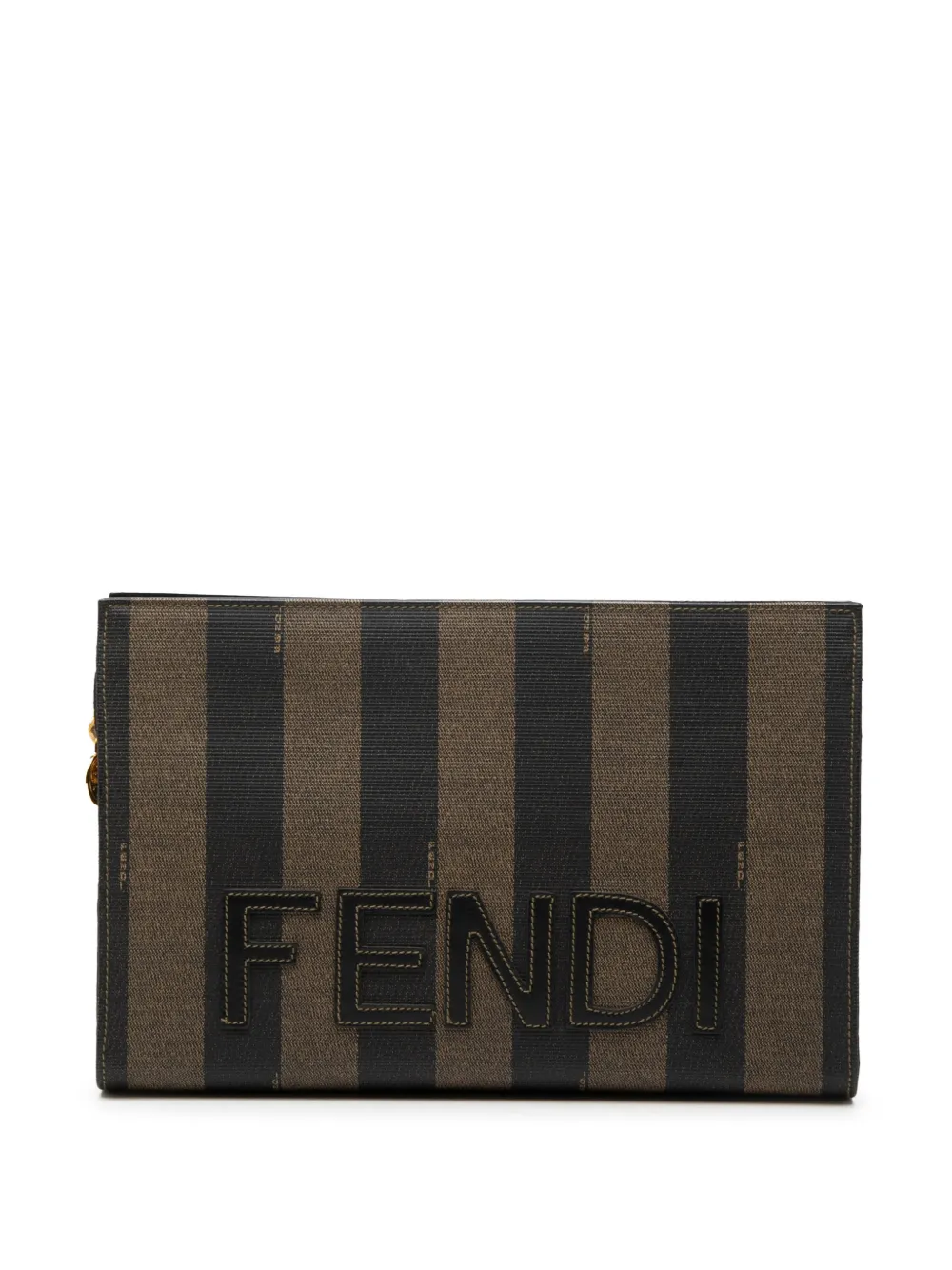 Fendi Pre-Owned 20th Century Pequin Coated Canvas clutch bag - Nero