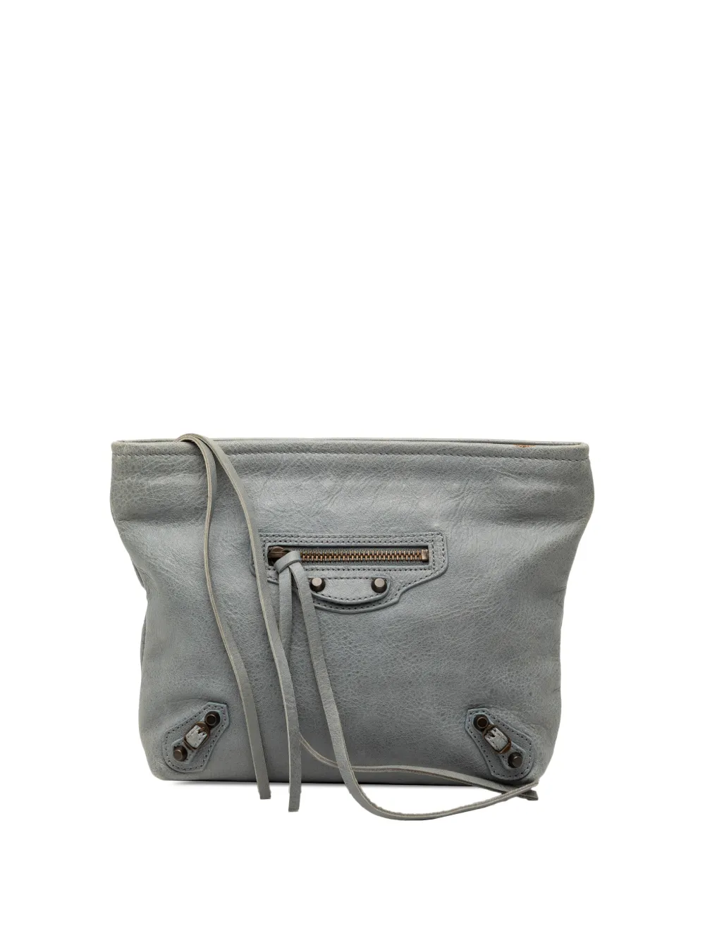 Balenciaga Pre-Owned 2000-2002 Lambskin Motocross Classic clutch bag - Grigio