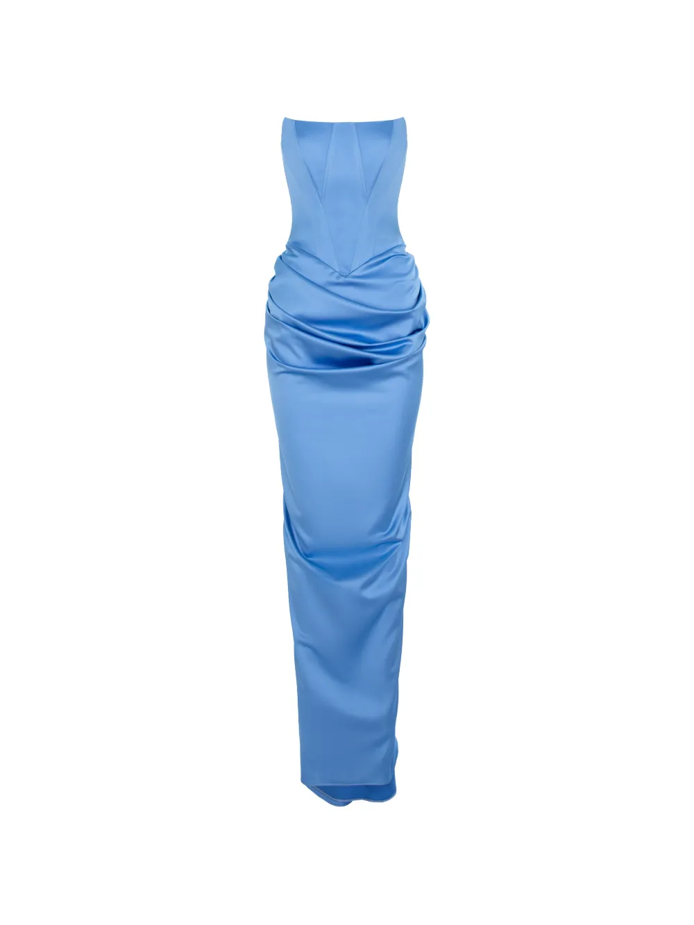 V:PM ATELIER Flavia ruched corset dress - Blue