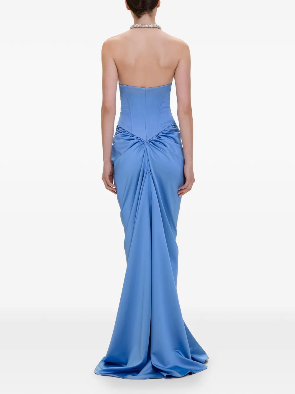 V:PM ATELIER Flavia korsetjurk met ruches Blauw
