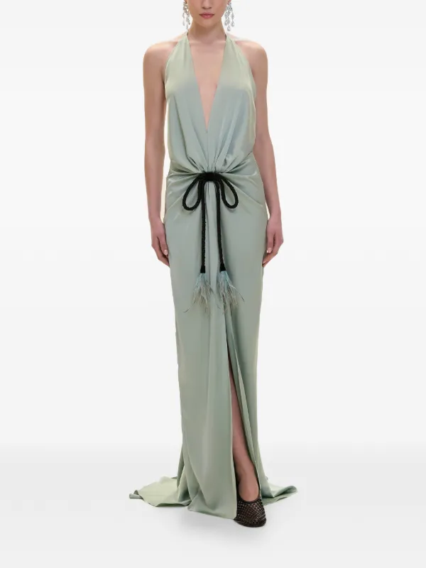 atelier evening dresses Wildflower Wonder Wrap-Front Couture Gown in Lavender