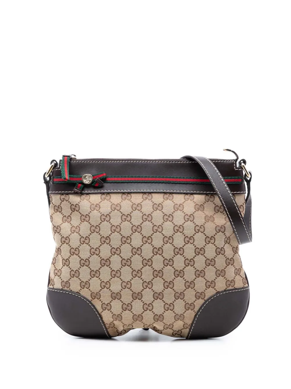 Gucci Pre-Owned 2016-2025 GG Canvas Web Mayfair crossbody bag - Marrone