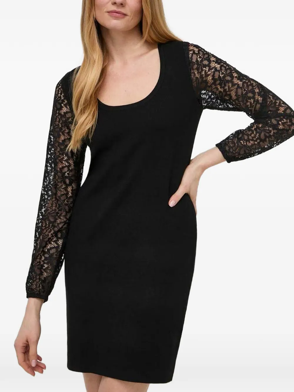 Morgan lace long-sleeve mini dress