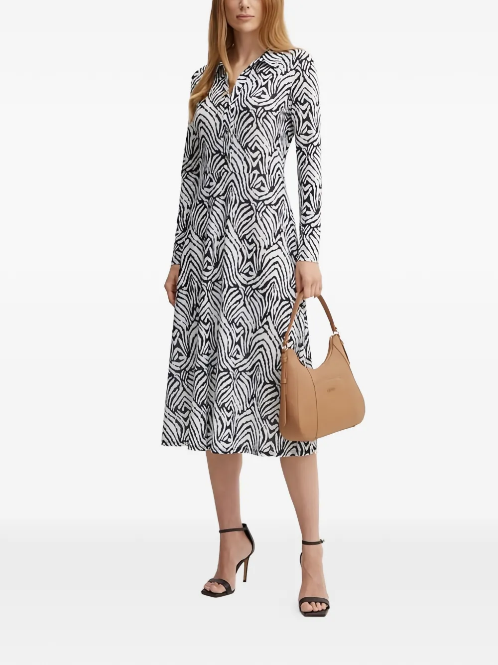 Morgan Midi-jurk met patroon Wit