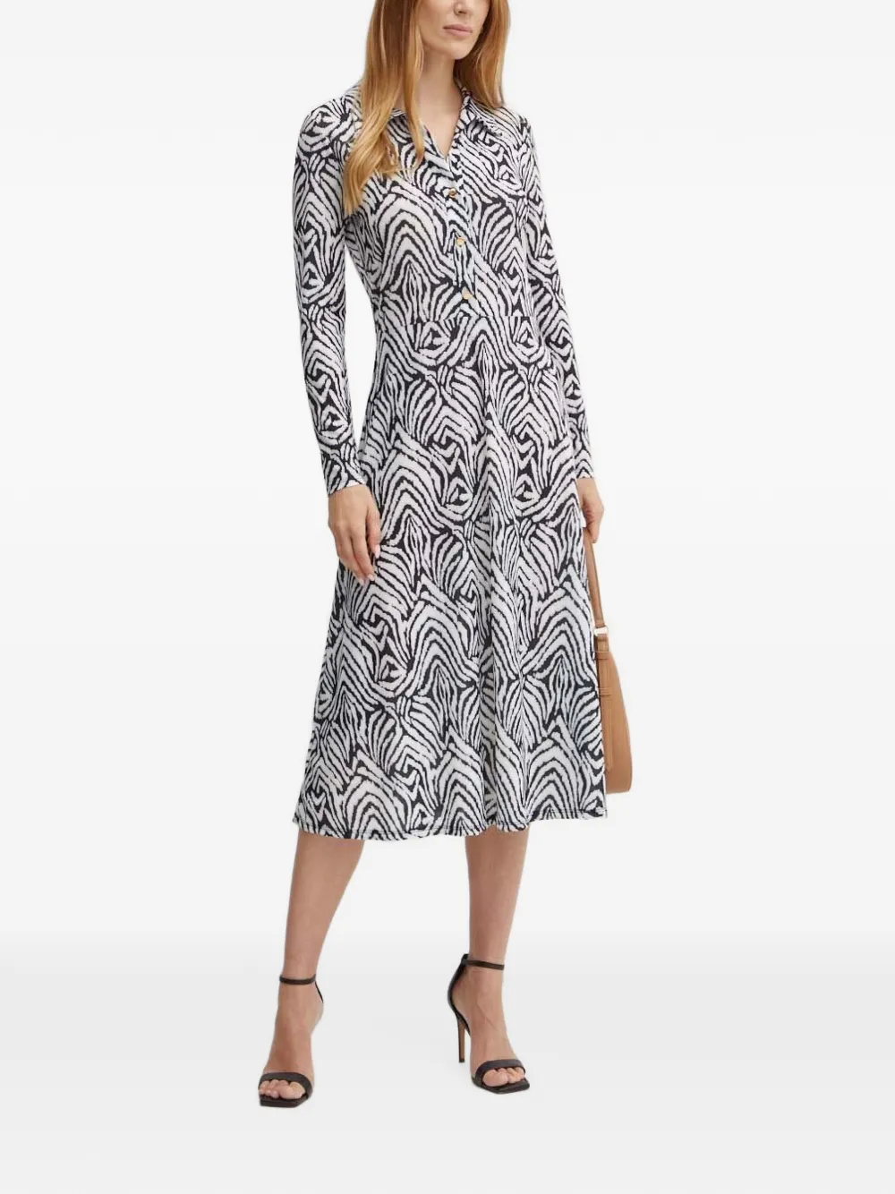 Morgan Midi-jurk met patroon Wit